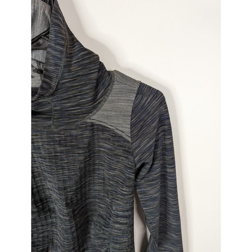 Athleta Women's S Gray Space Dye Radiance Fitted Long Sleeve Active Hoodie Top - Picture 6 of 7